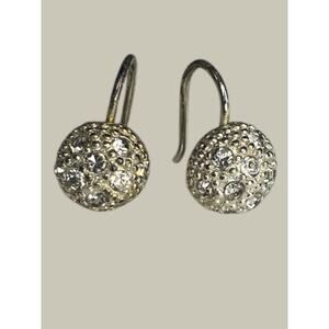 Sparkly Petite Round Hook Earrings .5 Inch Drop Dangle